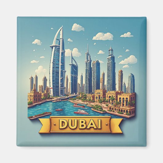 Aimant 🧲 Dubaï Destination de Vacances Préférée Mémoire (Devant)