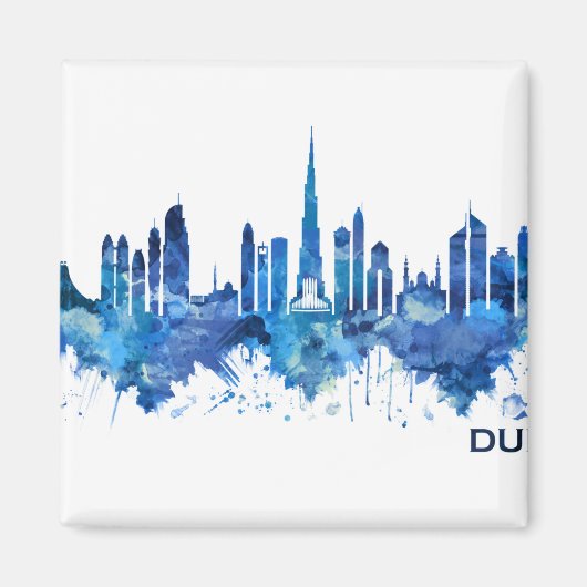 Aimant Dubaï Skyline Blue (Devant)