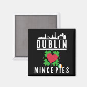 Aimant Dublin Loves Mince Pies Cityscape (Recto/Verso)