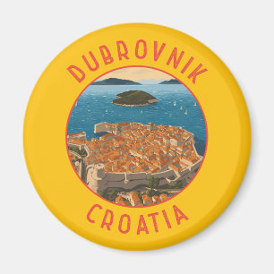 Aimant Dubrovnik Croatie Cercle retro désorganisé