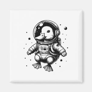 Aimant Duck Papa Maman Espace - Astronaut Canard