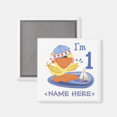 Aimant Ducky Boy 1er anniversaire (Recto/Verso)