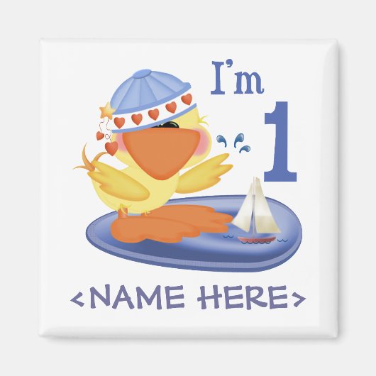 Aimant Ducky Boy 1er anniversaire (Devant)
