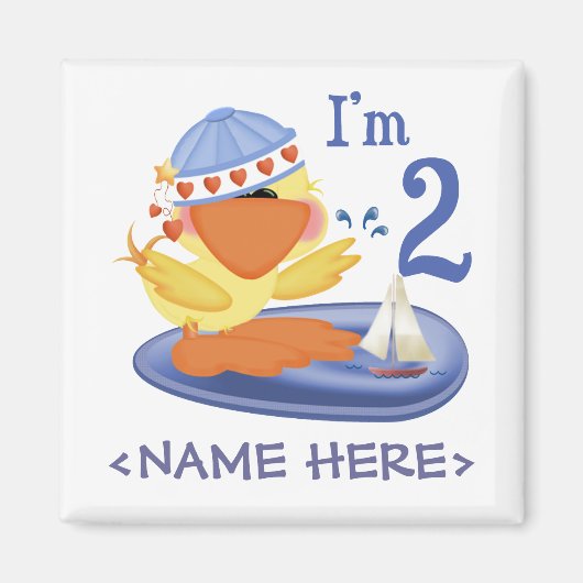 Aimant Ducky Boy 2e anniversaire (Devant)