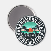 Aimant Duke Kahanamoku Beach Hawaii Retro Sunset Souvenir (Recto/Verso)