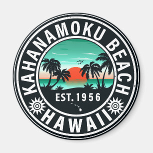 Aimant Duke Kahanamoku Beach Hawaii Retro Sunset Souvenir