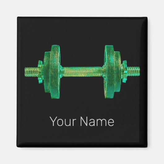 Aimant Dumbbell Retro Bodybuilder Salle De Fitness Ou Coa (Devant)