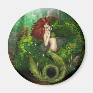 Aimant d'une chevelure rouge de sirène