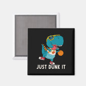 Aimant Dunk It Fun Dinosaur Championnat D de basket-ball (Recto/Verso)