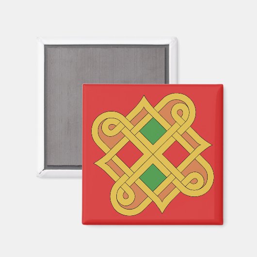 Aimant Durrow Knotwork 2016 Rouge et Vert (Recto/Verso)