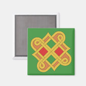 Aimant Durrow Knotwork 2016 Rouge et Vert (Recto/Verso)