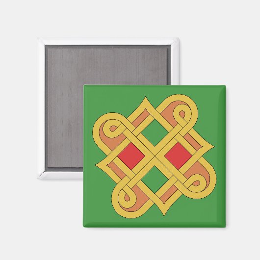 Aimant Durrow Knotwork 2016 Rouge et Vert (Recto/Verso)