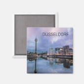 Aimant Dusseldorf Skyline Allemagne Holiday Sunset Souven (Recto/Verso)
