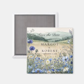 Aimant Dusty Blue Wildflower Meadow Save The Date (Recto/Verso)