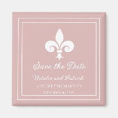 Aimant Dusty Rose Fleur de Lis Enregistrer l'aimant Date (Devant)