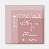 Aimant Dusty Rose Simple Moderne Chic Script Mariage (Devant)