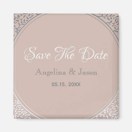 Aimant Dusty Rose Wedding Enregistrer La Date Invitation (Devant)