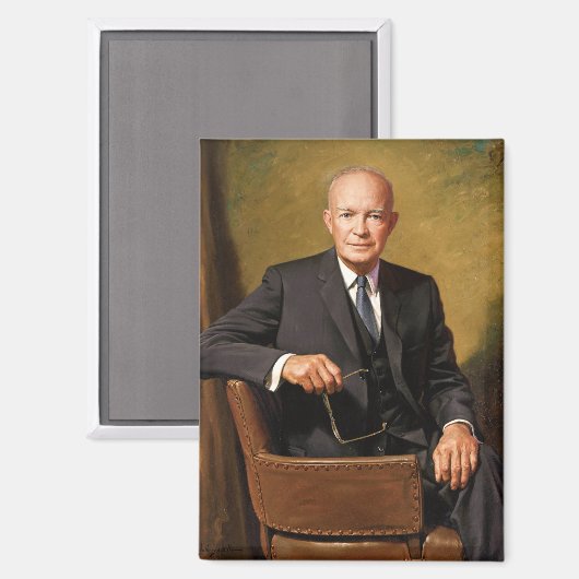 Aimant Dwight Eisenhower Président Portrait de la Maison  (Recto/Verso)