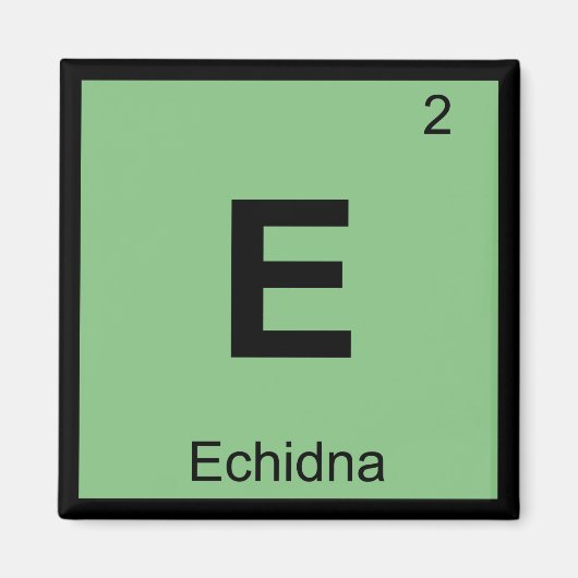 Aimant E - Echidna Symbole du tableau périodique de la ch (Devant)