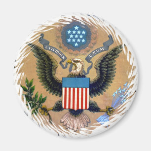 Aimant E Pluribus Unum Etats-Unis d'Amérique patriotique