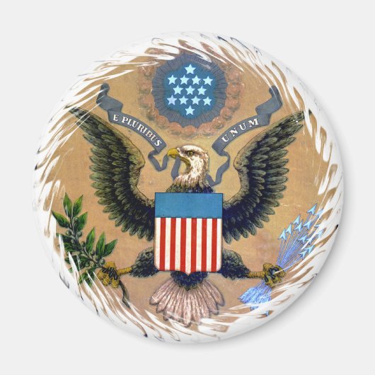 Aimant E Pluribus Unum Patriotic États-Unis d'Amérique (Devant)