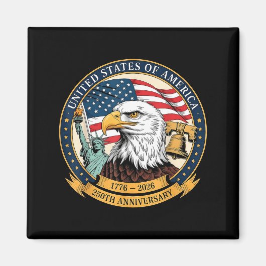 Aimant Eagle And Flag 1776-2026 250th Birthday America (Devant)