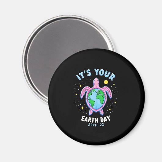 Aimant Earth Day Turtle Design April 22 For Nature Lovers (Recto/Verso)