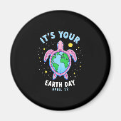 Aimant Earth Day Turtle Design April 22 For Nature Lovers (Devant)