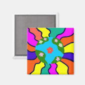 Aimant Earth Retro Vibes Art (Recto/Verso)