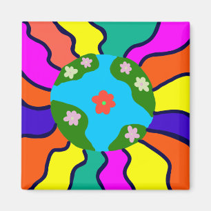 Aimant Earth Retro Vibes Art