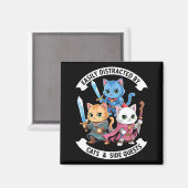 Aimant Easily Distracted By Cats & Side Quests Funny (Recto/Verso)