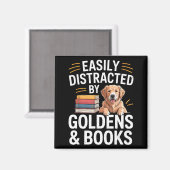 Aimant Easily Distracted By Goldens &amp; Books - Golden  (Recto/Verso)