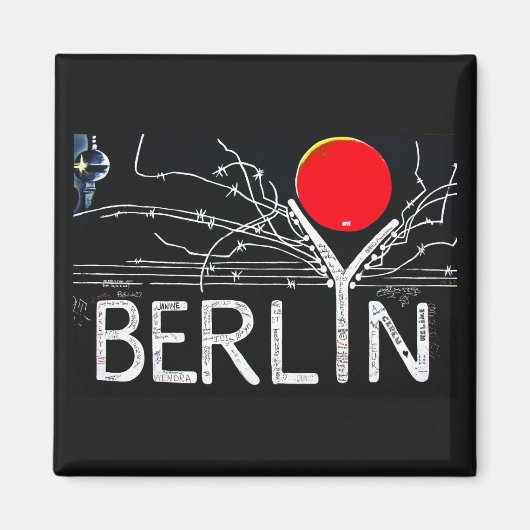 Aimant East Side Gallery, Berlin Wall, Barbed Wire/Red Su (Devant)