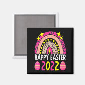 Aimant Easter 2022 rainbow cute happy easter 2022 women  (Recto/Verso)