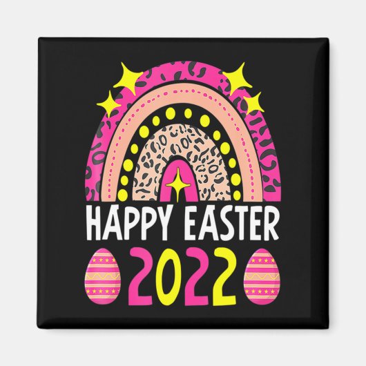 Aimant Easter 2022 rainbow cute happy easter 2022 women  (Devant)
