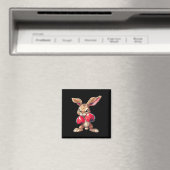 Aimant Easter Rabbit Bunny Boxer Boxing Kickboxing Martia (In Situ (Lave-vaisselle))