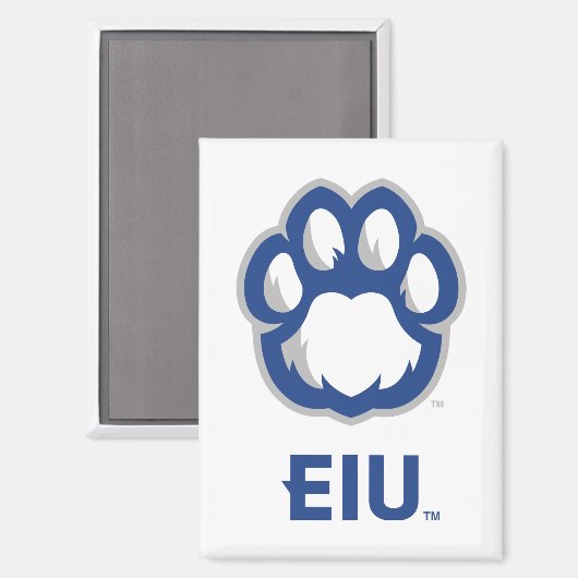 Aimant Eastern Illinois Panthers Empreinte de patte & EIU (Recto/Verso)