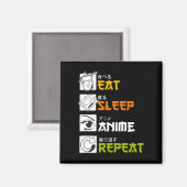 Aimant Eat Sleep Anime Repeat Venin Idea Cosplayer (Recto/Verso)
