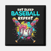 Aimant Eat Sleep Baseball Repeat Funny Ice Cream Drip Cro (Devant)