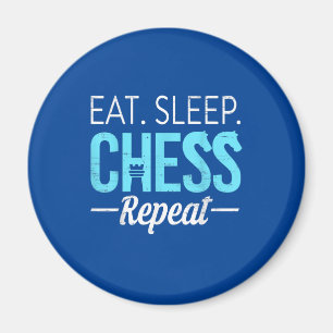 Aimant Eat Sleep Chess Joueur Répéter Planche Jeu Garçon 