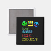 Aimant Eat Sleep Dash Répéter Video Game Géométrie Vidéo (Recto/Verso)