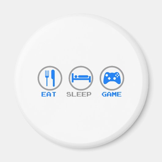 Aimant Eat Sleep Game Again - Gamer, jeux vidéo geeks (Devant)