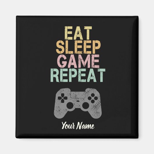 Aimant Eat Sleep Jeu de répétition Dire cadeau pour le jo (Devant)