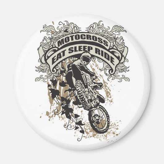 Aimant Eat, Sleep, Ride Motocross (Devant)