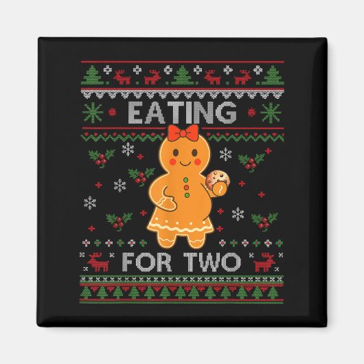 Aimant Eating For Two Pregnancy Announcement Ugly Sweater (Devant)