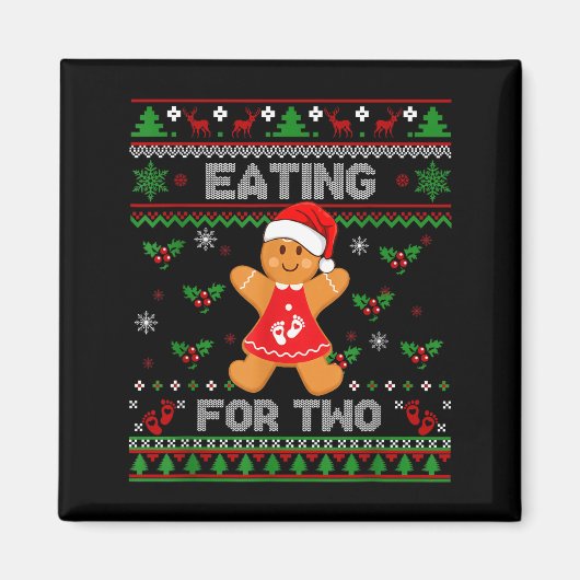 Aimant Eating For Two Pregnancy Announcement Ugly Sweater (Devant)