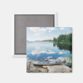 Aimant Eau | Canot sur le lac Suède (Recto/Verso)