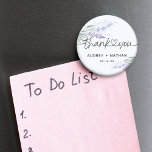 Aimant Eau de lavande aquarelle élégante remerciement mar<br><div class="desc">Élégant et chic aimant floral aquarelle lavande avec remerciement avec cœur reliant et nom et date. Idée parfaite pour les faveurs de mariage ou les cadeaux pour les invités pour toutes occasions.</div>