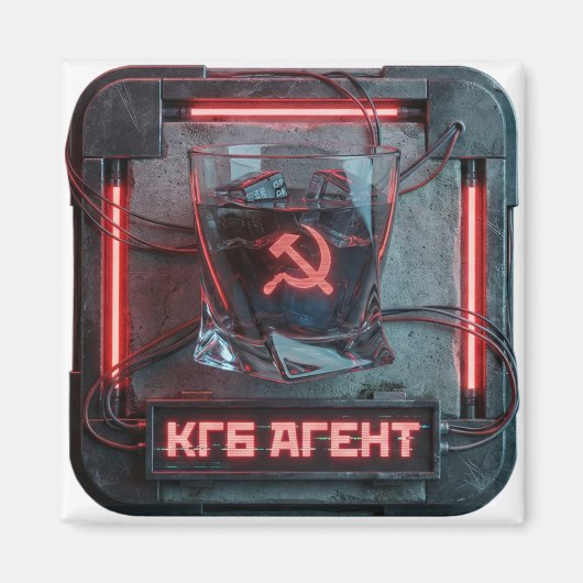 Aimant Eau-de-vie Shot Red Agent Cyberpunk (Devant)