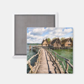 Aimant Eau | Maisons sur pilotis au-dessus de l'eau (Recto/Verso)